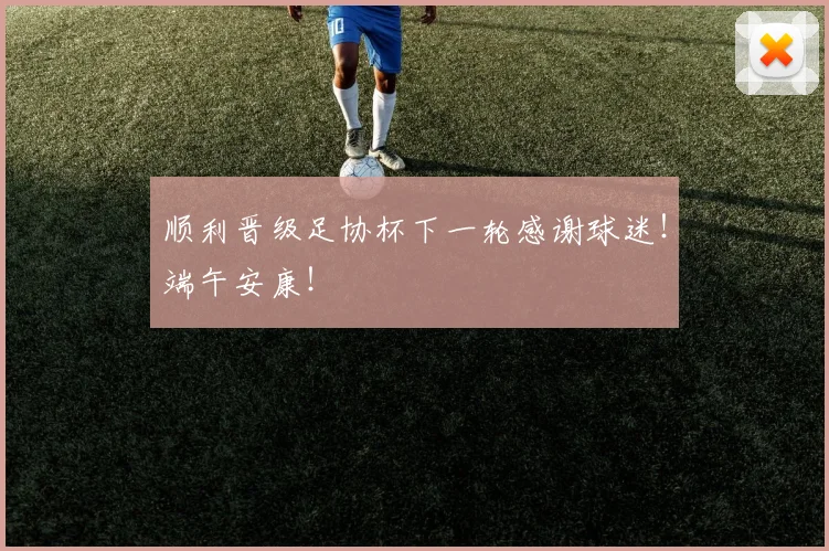 顺利晋级足协杯下一轮感谢球迷！端午安康！